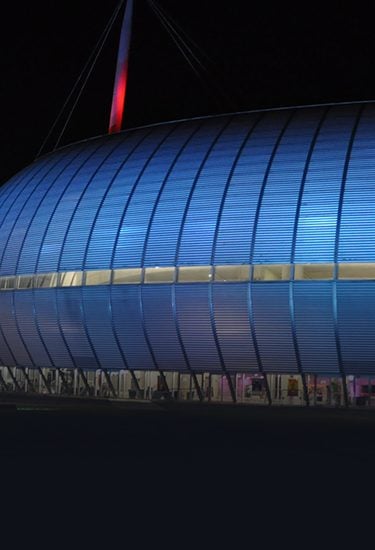 Zénith de Rouen extérieur nuit